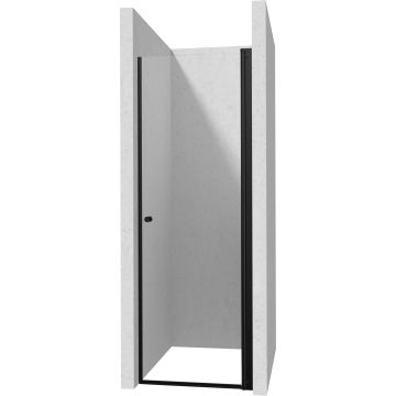 Drzwi wahadłowe kerria plus nero 50 cm z powłoką, szkło totalwhite