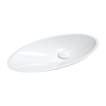 Marble+ malta bp umywalka nablatowa bez przelewu, 59x31 cm, kolor biały połysk