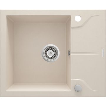 Zlew andante beż granit 1k z/ko 590x490x194, 3,5" + osprzęt space-saver