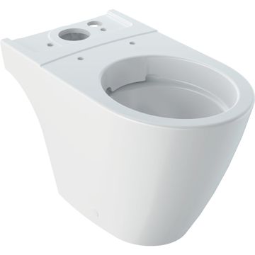 Icon stojąca miska wc do spłuczką nasadzanej, lejowa, b35.5cm, h40cm, t63.5cm, ukryte mocowania, odpływ uniwersalny, rimfree, keratect