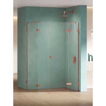 Nz4 kabina prysznicowa eventa copper shine plus 1d prostokątna p 110x100x200 szkło czyste 8mm active shield 2.0