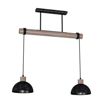 Lampa wisząca erik sawn black/patinated wood 2xe27