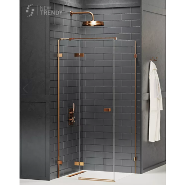 Kabina prysznicowa avexa copper 1d prostokątna l 100x80x200 szkło czyste 6mm active shield 2.0
