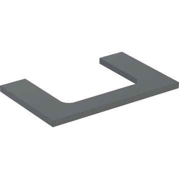 Blat pod umywalkę one z wycięciem, do prostokątnej umywalki nablatowej: b=74.6cm, lava, przekrój=na środku, lakierowany matowy