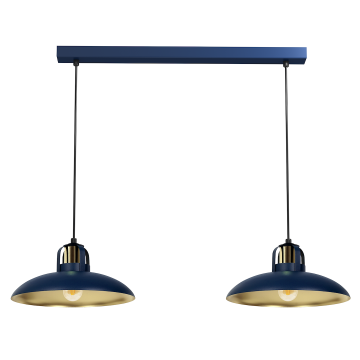 Lampa wisząca felix navy blue/gold 2xe27