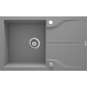 Zlew andante flush szary metalik granit 1k z/o 780x490x194, 3,5" + osprzęt space-saver*