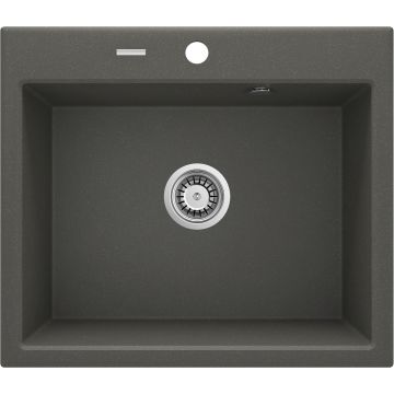 Zlew andante antracyt metalik granit 1k 600x520x210 + osprzęt space-saver