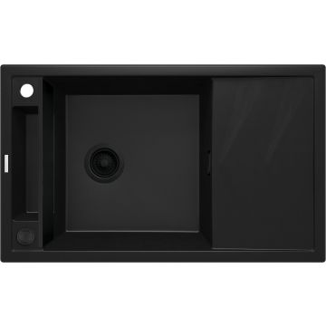 Zlew magnetic nero granit 1k z/o 820x500x219, 3,5" + osprzęt space-saver nero click