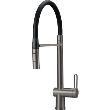 Magnetic titanium bateria zlewozmywakowa z elastyczną wylewką z słuchawką 2-funkcyjną