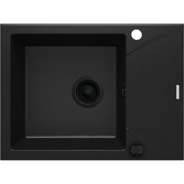 Zlew evora nero granit 1k z/ko 590x440x193, 3,5" + osprzęt space-saver nero