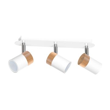 Lampa sufitowa joker 3xgu10 biały/drewno