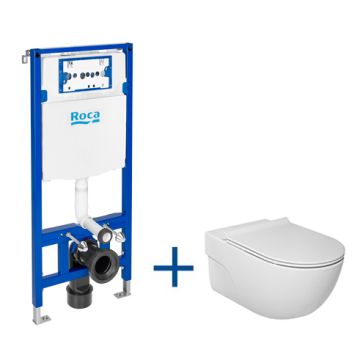 Zestaw podtynkowy duplo one + 56cm miska wc podwieszana meridian rimless z deską slim