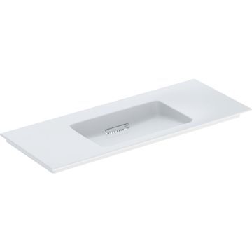 Umywalka meblowa one cleandrain: 119x48cm, otwór na baterię=bez, przelew=bez, umywalka: biały /keratect, pokrywa odpływu: biały błyszczący