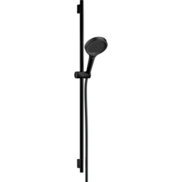 Rainfinity zestaw prysznicowy 130 3jet z drążkiem s puro 90 cm pushslider i tekstylnym wężem designflex 160 cm czarny matowy