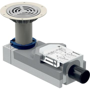 Odpływ podłogowy do prysznica do okładzin podłogowych z winylu (pvc), do wysokości jastrychu przy wpuście 114-215 mm: d=50mm