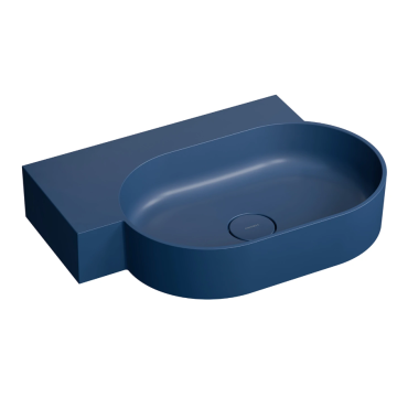 Ovo m+ umywalka nablatowa/wisząca - lewa, 64 x 44 cm, midnight blue mat