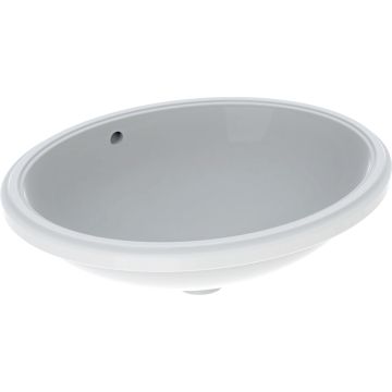 Umywalka podblatowa variform, owalna: b1=50cm, otwór na baterię=bez, przelew=widoczny, biały
