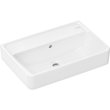 Xanuia q umywalka wisząca compact 550/370 bez otworu na baterię, z przelewem, smartclean biały