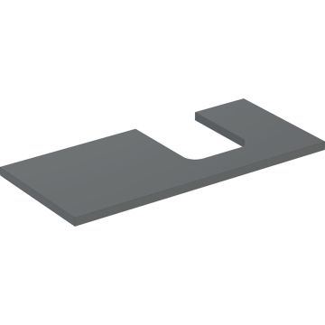 Blat pod umywalkę one z wycięciem, do umywalki nablatowej w kształcie misy: b=104.2cm, lava, lakierowany matowy, przekrój=prawa strona