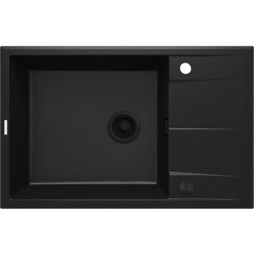 Zlew eridan nero granit 1k z/o 780x500x210, 3,5" + osprzęt space-saver nero click