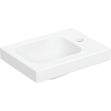 Umywalka mała icon light: 38x13x28cm, biały / matowy, otwór na baterię=prawa strona, przelew=bez, powierzchnia odkładcza=prawa strona