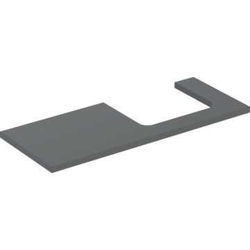Blat pod umywalkę one z wycięciem, do prostokątnej umywalki nablatowej: b=119cm, lava, przekrój=prawa strona, lakierowany matowy