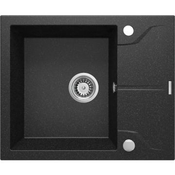 Zlew andante grafitowy granit 1k z/ko 590x490x194, 3,5" + osprzęt space-saver
