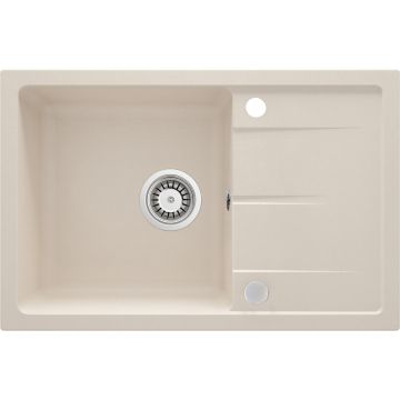 Zlew leda beż granit 1k z/o 670x440x164, 3,5" + osprzęt space-saver