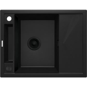 Zlew magnetic nero granit 1k z/ko 640x500x219, 3,5" + osprzęt space-saver nero click