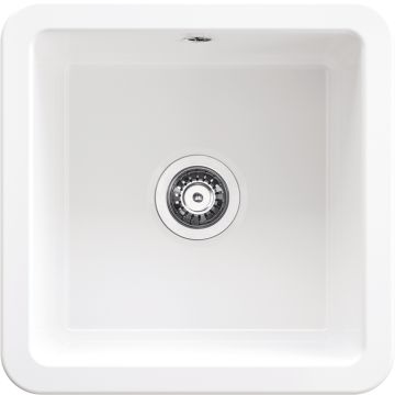 Zlew lumi ceramiczny biały 1k b/o 457x457x228, 3,5" + osprzęt space-saver