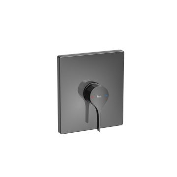 Insignia black bateria prysznicowa podtynkowa do rocabox, czarny połysk