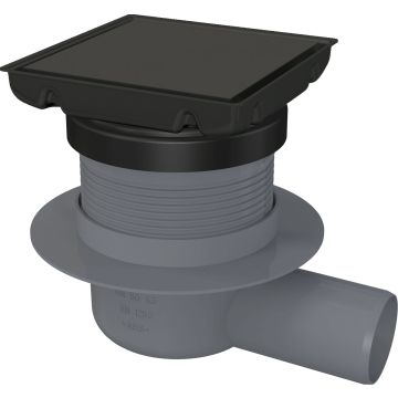 Odpływ punktowy 130x130 mm - ruszt odwracalny, nero