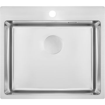 Zlew olfato stal szczotkowana 1k b/o, 550x505x200, 3,5" + osprzęt space-saver