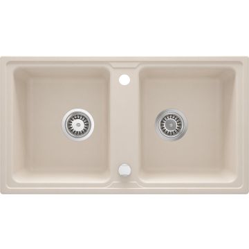 Zlew zorba beż granit 2k b/o 780x435x180, 3,5" + osprzęt space-saver