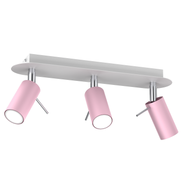 Lampa sufitowa preston 3x mini gu10 różowy/biały