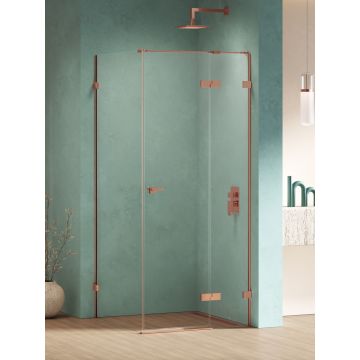 Kabina prysznicowa eventa copper shine 1d prostokątna l 80x120x200 szkło czyste 8mm active shield 2.0