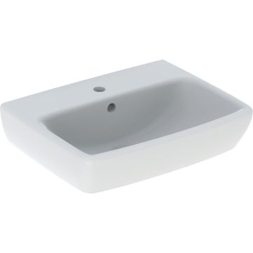 Umywalka mała selnova square: 50x17x42cm, biały, otwór na baterię=na środku, przelew=widoczny