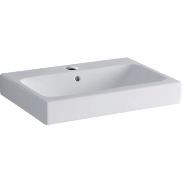 Icon umywalka stawianą na blat, b60cm, h15.5cm, t48.5cm, z przelewem, z otwórem na baterię, keratect