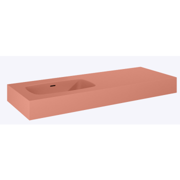 Umywalka dimple 120 lewa (60+60) ścienna, marmur terra pink matt
