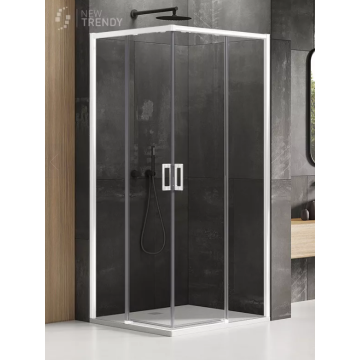Nz4 kabina prysznicowa prime white 2d prostokątna 70x100x200 szkło czyste 6mm active shield 2.0