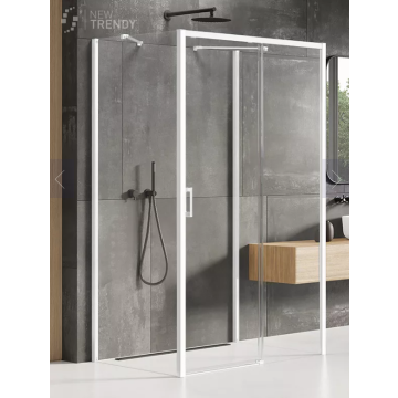 Nz4 kabina prysznicowa prime white 1d prostokątna przyścienna p 120x90x200 szkło czyste 6mm active shield 2.0