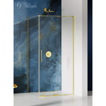 Nz4 kabina prysznicowa smart light gold 1d prostokątna u 150x110x200 szkło czyste 8mm active shield 2.0