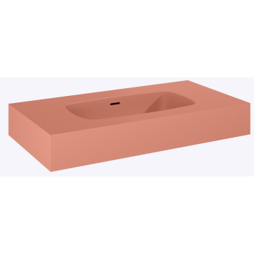 Umywalka dimple 80 ścienna, marmur terra pink matt