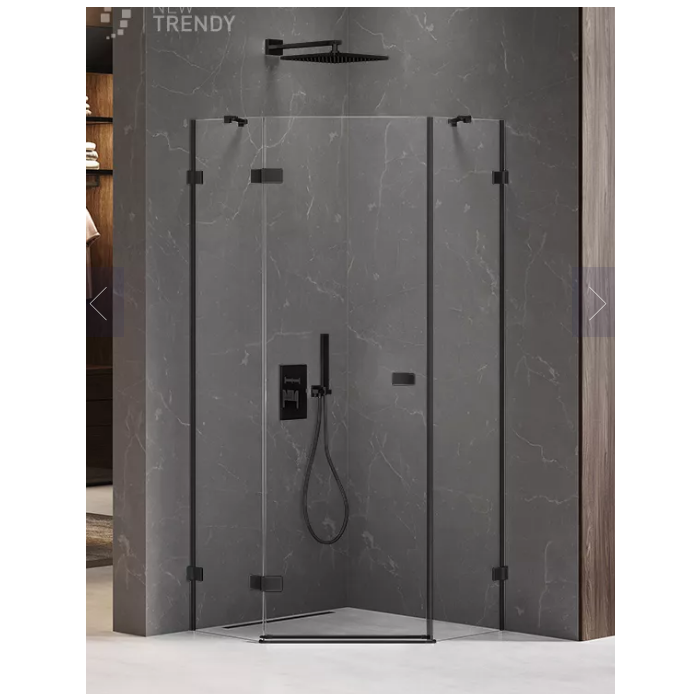 Kabina prysznicowa avexa black 1d pięciokątna p 80x80x200 szkło czyste 6mm active shield 2.0